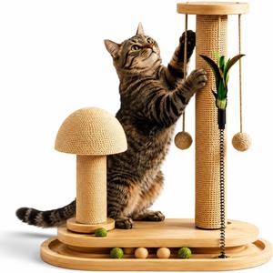 PurrTracks Dual-Track Cat Scratcher with Feather Toy