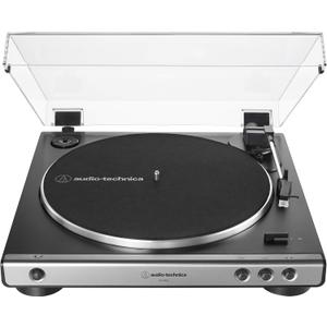 Audio-Technica At-LP60X-GM Fully Automatic Belt-Drive Stereo Turntable, Gunmetal/Black, Hi-Fidelity, Plays 33 -1/3 and 45 RPM Vinyl Records, Dust Cover, Anti-Resonance, Die-Cast Aluminum Platter