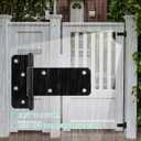 5 in T-Strap Shed Door Hinges 260 Lbs Capacity, 6 Pack Heavy Duty Gate Hinge, Black Gate Strap Hinges, Black Wrought Hardware for Wooden Fences, Barn Door, (Patent Pending)
