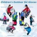 Valentines Kids Skiing Gloves,Valentines Day Gift Ski Glove for Boys Girls,Children Winter Snow Gloves 5yrs-9yrs, 9yrs-15 yrs,Waterproof Winter Warm Glove for Outdoor Activities (Macaron)