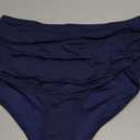 Tempt Me Women Retro High Waisted Bikini Bottoms Tummy Control Swimsuit Bottoms (X-Large, Navy Blue)