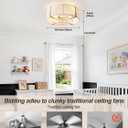 20" Boho Caged Ceiling Fan with Light, Gold Flush Mount Ceiling Fan Lights