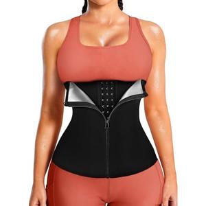 LEINIDINA Womens Waist Trainer Corset with Zipper Sweat Waist Trimmer for Women Workout Belt Corset Shapewear L