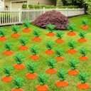 24 Set Easter Yard Carrot Decorations Garden Stake Fade Resistant Carrot Yard Stake Outdoor Plastic Rustic Sign for Easter Home Lawn Spring Party Supplies 2026 Upgraded Quality Material