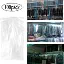 Pack of 100 Garment Bag, Transparent Suit Bag,Clothing Dust Cover, Gown and Dress Storage Bag 60  90 cm