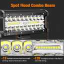 YEEGO DIRECT 7 Inch Led Light Bars, 480W 48000lm Off Road Lights Spot Flood Beam,Waterproof LED Tractor Lights Fog Work Lights for Truck UTV ATV SUV Tractor Boat (8 Pcs)