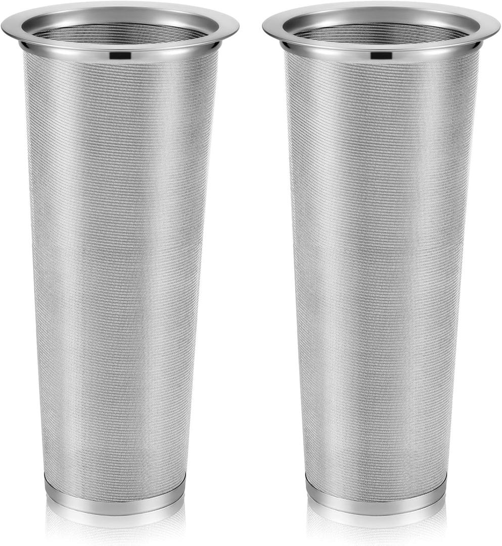 2 Pcs Cold Brew Coffee Filter Stainless Steel Filter Coffee Tea Infuser Strainer Canning Jar Mesh for Wide Mouth Mason Canning Jar, Iced Tea Maker (1 Quart)