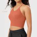ODODOS Women's Crop Seamless Rib-Knit Camisole Crop Tank Top, Size: M/L