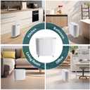 Supteron Bathroom Trash Can with Lid 3.2 Gallon Narrow Trash Can Small Plastic Trash Bin 12 Liter Rectangular Plastic Garbage Can with Press Type Lid for Bedroom Bathroom Milk White