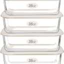 Urban Green Glass Food Storage Containers with Glass Lids, Microwave Safe Food Container Set, Airtight Food Container Set, LeakProof, 100% Plastic Free, White Color, 4pack (Ivory White -4s)