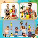 Amyhill 60 Pcs Coconut Pineapple Cups with 60 Umbrella Straws and 60 Cocktail Drink Picks Hawaiian Luau Tiki and Beach Party Decorations Plastic Drink Cups Set for Summer Supplies Adults