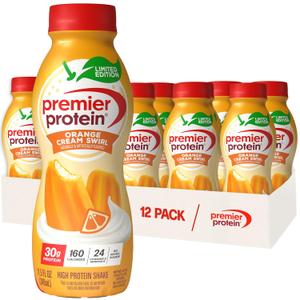 Premier Protein Shake, LIMITED EDITION Orange Cream Swirl, 30g Protein, No Added Sugar, 24 Vitamins & Minerals to Support Immune Health, Gluten-Free, 11.5 fl oz (12 Pack) (EXP 06/14/27)