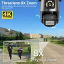 4K Outdoor Wireless Security Camera, 9Mpx, 8X Zoom, Two-Way Audio, Motion Detection, Siren Light, Alexa Compatible (Black)