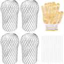 Sankoly 4 Pack Downspouts Gutter Guard Aluminum Filter Strainer Expandable Gutter Downspout Guards Gutter Downspout Protectors for Preventing Blockage from Leaves, Debris