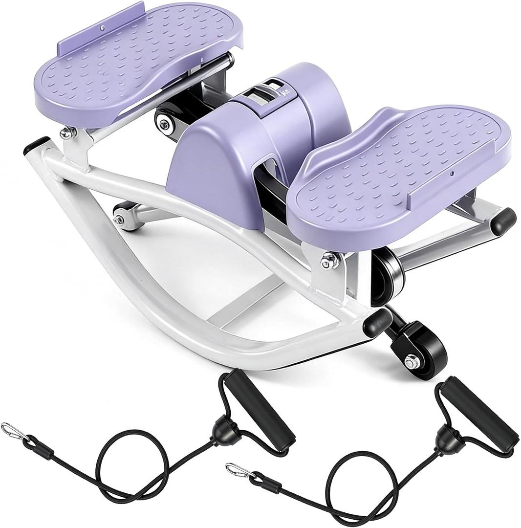 Rock Fitness Stepper, Portable Step Rocker Side to Side at Home, Aerobic Workout Machine Fitness Equipment Suitable for Apartment and Dormitory (Purple)