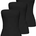 TAIPOVE Black Tube Tops for Women Summer Cotton Strapless Basic Camisoles Bandeau Layering Shirt XX-Large