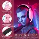 WolfLawS Wireless Gaming Headset with Noise Canceling Microphone for PS5, PC, PS4, 2.4G/Bluetooth Gaming Headphones with USB and Type-c Connector, Wired Mode for Controller - Pink