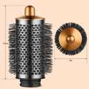 Round Volumizing Brush for Dyson Airwrap, Large Oval Volumizer (Gold)
