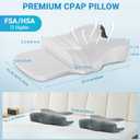 Elviros Cervical Neck Pillow for Neck Pain Relief, CPAP Pillow for Side, Back & Stomach Sleepers, Ergonomic Orthopedic Pillow for CPAP Users to Reduce Air Leaks and Mask Pressure, White