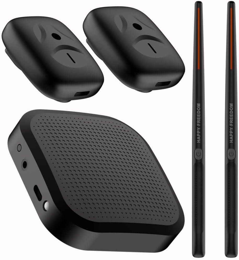 Virtual Air Drum Set Portable Electric Air Drumsticks Professional Electronic Virtual Air Drum Drumsticks Pedals for Beginners Children Adults