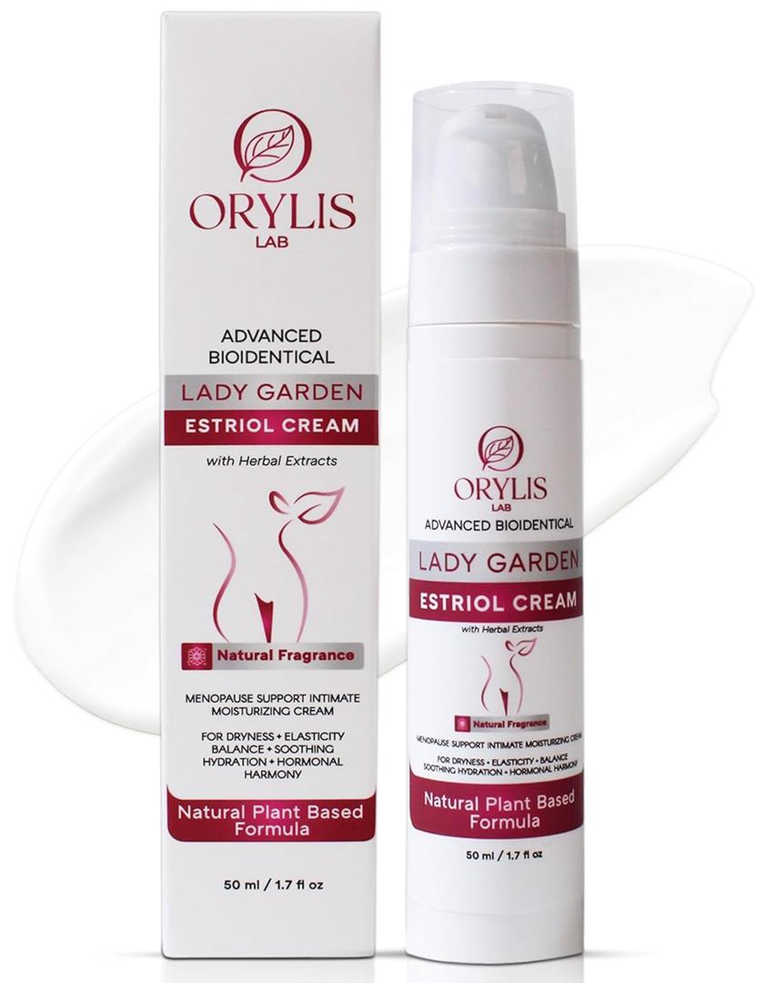 Lady Garden Bioidentical Estriol Moisturizing Cream for Women  Silky Plant-Based Menopause Support, External Intimate Hydration & Comfort with Herbal Extracts, 50 ml / 1.7 fl oz