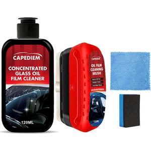 New Glass Cleaning Board, Automotive Oil Film Brush, Reusable, Improves Clarity and Visibility.Oil Film Cleaning Brush for Car Windows,Car Windshield Cleaner Tool,Windshield Cleaner. (1, Black Red)