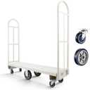 VEVOR 2000LBS Heavy-Duty U-Boat Cart, Platform Truck Dolly with 6 Wheels & Dual Detachable Handles, Heavy Duty Steel Utility Cart for Warehouse/Manufacturing Plant/Logistics Center/Job Site (60.0  16.1  59.5 in/ 1525  410  1510 mm)
