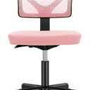 Sweetcrispy Office Computer Desk Chair, Ergonomic Low-Back Mesh Rolling Work Swivel Chairs with Wheels, Armless Comfortable Seat Lumbar Support for Home, Bedroom, Study, Student, Adults, Black