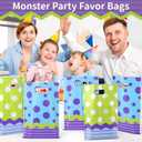 9 x HIYZI 50 PCS Monster Party Favor Bags Cartoon Birthday Goodie Bag Green Purple Plastic Gift Bags for Boys Girls Baby Shower Birthday Decoration Supplies