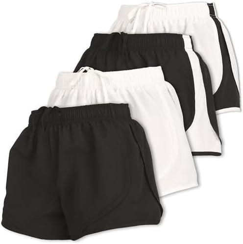Ultra Performance Women's Running Shorts 4-Pack Athletic Workout Gym Shorts for Women, with Brief Liner S