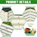 SnugNiture Galvanized Raised Garden Bed 8x4x2FT Outdoor Large Metal Planter Box Steel Kit for Planting Vegetables, Flowers, Beige White