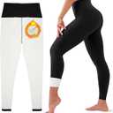 HEGALY Thick Fleece Lined Leggings for Women Tummy Control High Waisted Workout Thermal Warm Soft Yoga Pants for Cold Winter (MODEL: FLL-Black-XXL)