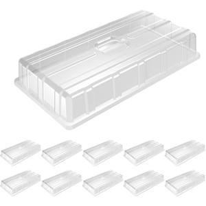 MIXC 10 Pack Humidity Dome 3.6" Extra Strength, Clear Seed Starter Dome 1020 Tray Covers Humidifying and Insulating for Greenhouse Germination and Garden Growing
