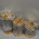 3-Pack Acrylic Storage Jars with Gold Lids  Airtight Canisters for Kitchen, Bathroom, Office | Decorative Storage for Snacks, Bath Bombs, Cotton Balls, and Small Essentials