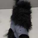 Genuine Tibetan/Mongolian Lambskin Sheepskin Hide Pelt Throw Area Rug Plate Wool Carpet Real Sheep Fur in Bedroom, Living Room 3.5x2Ft (Black)