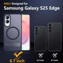 SPIDERCASE Magnetic for Samsung Galaxy S25 Edge Case, [3 Stand Ways][ Military Grade Drop Protection] with Invisible Stand Shockproof Slim Case for S25 Edge 5G,Blue