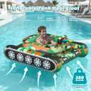 JOSEN Inflatable Tank Pool Float, Swimming Pool Floaties Tank with Water Cannon Gun, Swim Raft Water Battle Fun for Lake, Pool Party, Beach & Backyard for Adults-Green, 51 inches (width) x 57 inches (length)