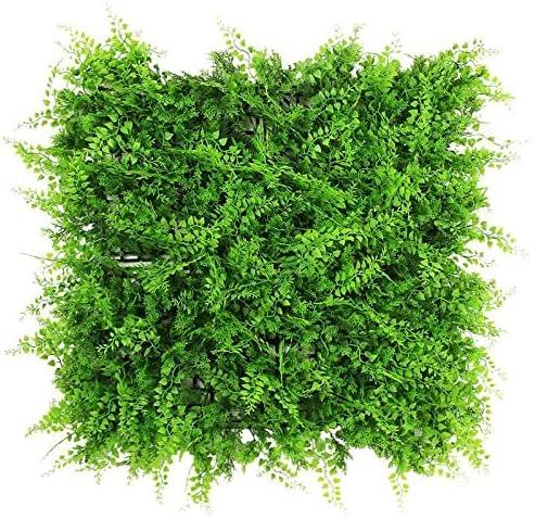Artificial Boxwood Topiary Hedge Plant Sound Diffuser Privacy Fence Screen Greenery Wall for Both Outdoor or Indoor, Outdoor Artificial Plant Covers 32 SQ feet 12 Panels 20'' L x 20'' H(A038-6) (Fern)