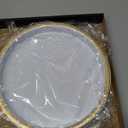 10" Small Gold and White Tray, Lightweight Metal Round Vanity Tray for Bathroom, Candle Holder for Living Room Decor