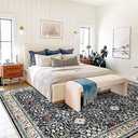 YOUFORTONG Washable 8x10 Area Rugs: Rugs for Living Room Ultra Soft Carpet for Bedroom Waterproof Rug Non Slip Rugs for Hardwood Floors (Black, 8x10)