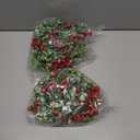 12 Pieces 9" Mini Christmas Wreaths for Kitchen Cabinet Small Christmas Candle Rings Eucalyptus Wreath Pillar Candle Rings Table Centerpieces Hanging Garlands for Front Door Window Decor (Red Berry)