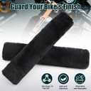 6 PCS Motorcycle Tie Down Straps Soft Loop Covers, Artificial Wool Plush Soft Covers, Easy to Install, Protect Paint and Chrome Surfaces from Scratche During Motorcycle Transport -Black