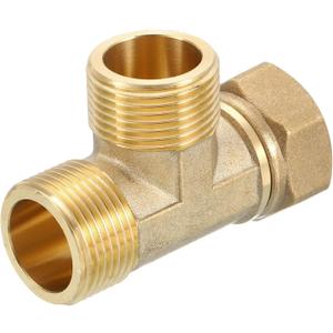 uxcell Brass Tee Swivel Pipe Fitting, G3/4" (Female x Male x Male) 3 Way T-Connector Fitting Coupler for Air Conditioner Refrigeration Plumbing, 1pcs