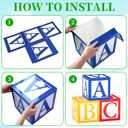 6 Pcs ABC 123 Party Decorations Back to School Decoration ABC Alphabet Party Favor Balloon Box, Block Boxes Favor Balloon Boxes Inspire Story Birthday Party Decor for School Baby Shower