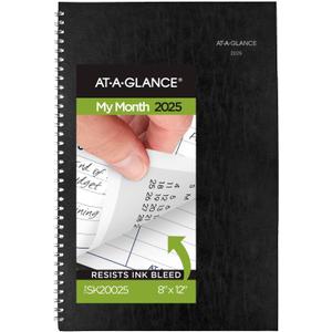 AT-A-GLANCE 2025 Planner, Monthly, 8" x 12", Large, DayMinder, Black (SK20025)