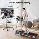 PERLESMITH Rolling TV Stand, Mobile TV Stand for 23-60 Inch LCD LED TVs, Tilt TV Stand Wheels Holds up to 88Lbs, Portable TV Stand for Bedroom with Shelf, Outdoor TV Stand Max VESA 400x400mm PSTVMC06