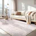 5x7 Area Rug Bohemian Rugs with Print Trellis Pattern Stain Resistant Washable Carpet for Living Room and Girls Bedroom Pink