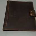 Handmade Leather Sheet Music Binder,Personalized Vintage Leather Music Organizer Cover,Full Grain Leather Concert Choir Music Folder for Band Z05-LMF05S, Brown