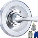 Replacement for Delta Classic 13 Series Single-Function Trim Kit, T13020 Chrome Shower Handle, Fit Delta Shower Valve R10000 Series (2 Style of Cartridge Included)