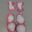 WayEee 6PCS Kids Protective Gear Set, Knee Pads for Kids 3-14 Years Old, Toddler Knee Pads and Elbow Pads, Wrist Guards Set, Skating Cycling Bike Rollerblading Scooter, Upgraded & Durable Material (Pink)